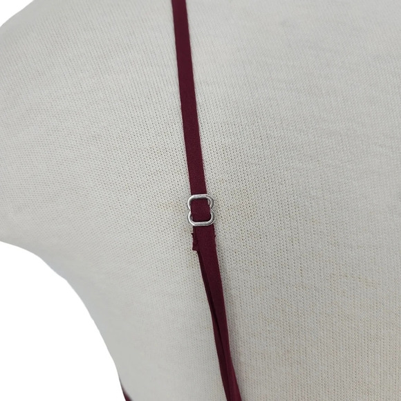 Gianni Bini Pants Romper Burgundy Lace Sleeveless Deep V Neck One Piece Jumpsuit - Picture 5 of 9